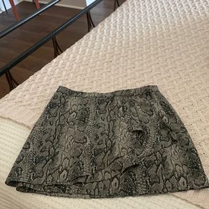 Womens grey snakeskin mini skirt